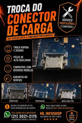 ML INFOSHOP | Troca de Conector de Carga e Flex de Botão Power