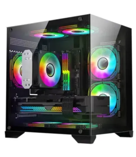 Gabinete aquário com 4 coolers fans rgb GB1790 Hayom preto