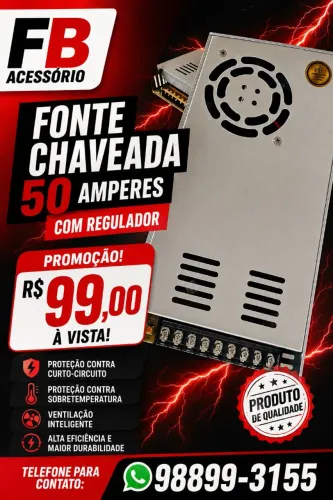 Promoção fonte chaveada 50 amperes