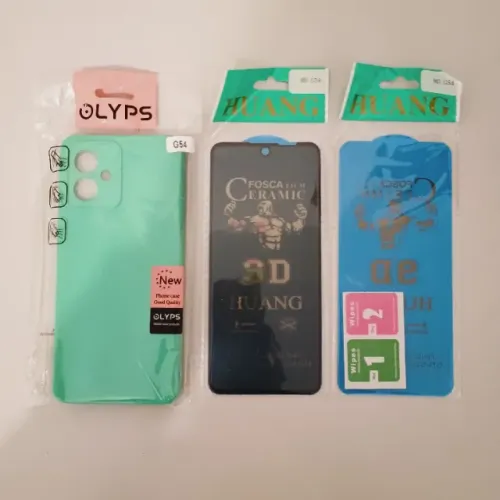 Kit Motorola Moto G54 - Capa Case Verde + 2 Películas Cerâmica Hidrogel Fosca Privacidade