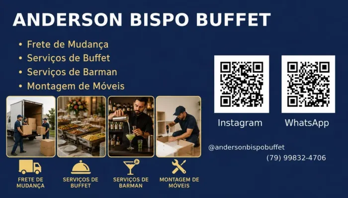 Serviços de Buffet, Barman, Fretes e Montagem de Móveis em Aracaju