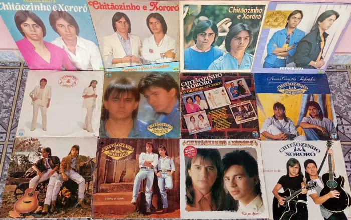 LPs - Chitãozinho e Xororó - lote com 12 discos de vinil - música sertaneja