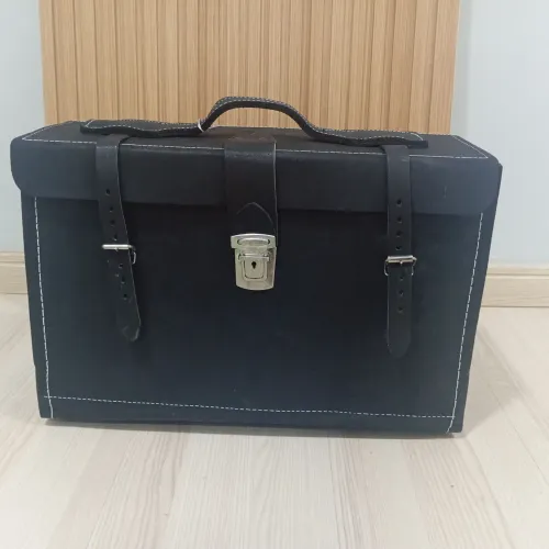 Maleta Bolsa De Ferramentas Em Couro Pra Mecânico Pedreiro