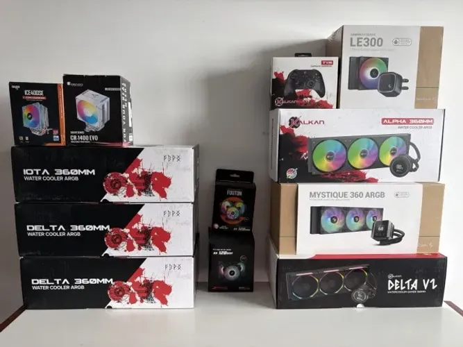 Water coolers, air coolers e fans ? peças de testes do Grape Tec