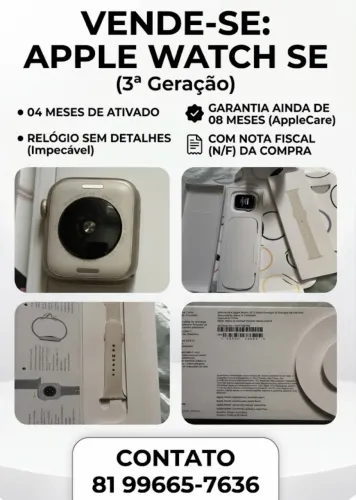 Apple Watch SE 3 40mm Novinho na garantia