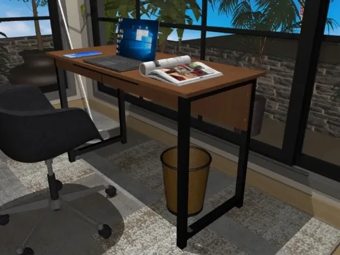 Mesa de Escritório Wood Office :2 gavetas. L90cm x P40cm x A74cm