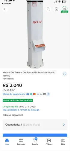 Moinho de farinha industrial