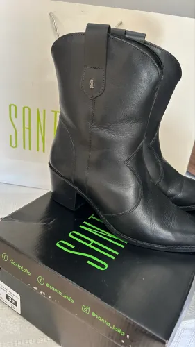 Bota couro confort preto Santa lolla