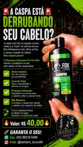 Shampoo Anti-Caspa FOX FOR MEN