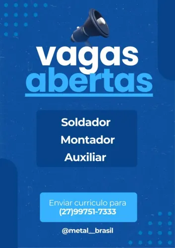 VAGAS ABERTAS - ESTAMOS CONTRATANDO