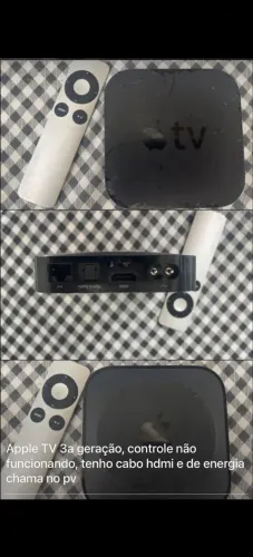 Apple TV 3ª Geração com Cabos HDMI e Energia - Aparelho de Uso Excepcional!