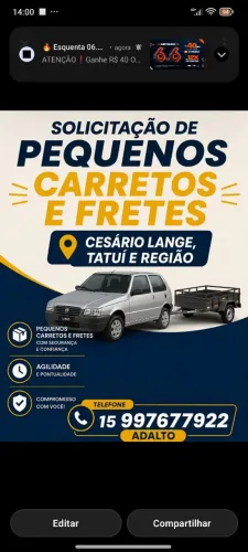 Carreto Cesário Lange e região 