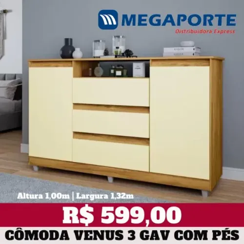 Cômoda Sapateira 3 Gavetas 2 Portas (NOVO) Entrega Grátis!