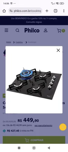 Cooktop 4 bocas