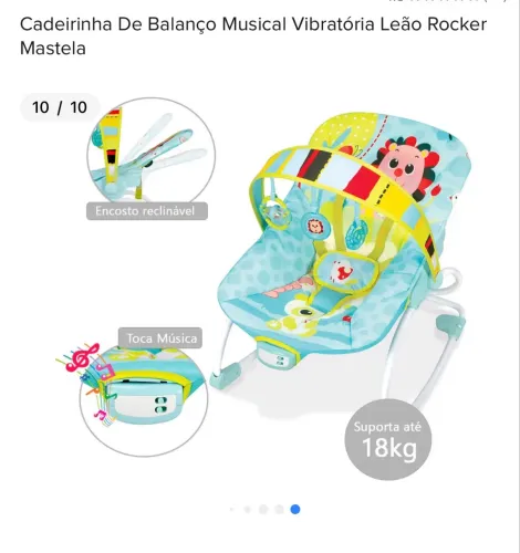 Vendo cadeira Cadeirinha De Balanço Musical Vibratória Leão Rocker Mastela