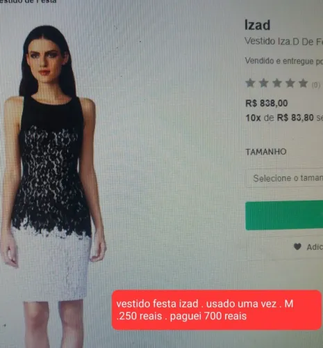 Vestido IZAD M . Usado uma vez