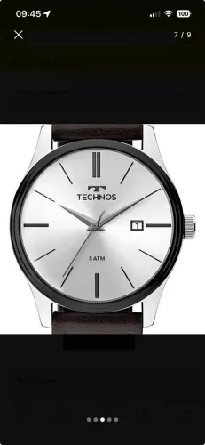 Relógio Technos Steel Masculino Quartzo Prateado 2115MPP/1K Couro Marrom