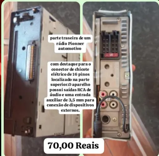 Parte Traseira Rádio Pioneer Automotivo 