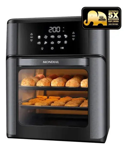 Air Fryer Oven Mondial 12L Preto Grande Capacidade AFON-12L-BG