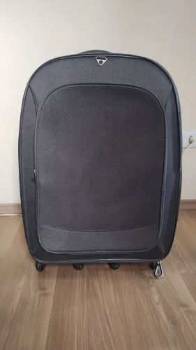 Mala de Viagem Média Flexível Cinza Escuro com Rodinhas - Ótimo Estado