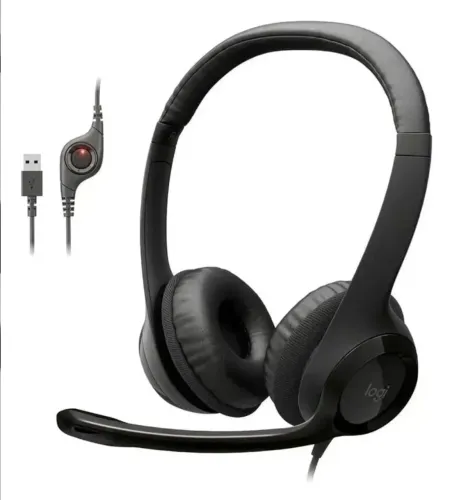 Headset Logitech H390 USB-A com Microfone e Controle de Volume