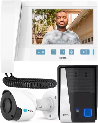 KIT PORTEIRO ELETRONICO HDL C/VIDEO E CAM AUX/VIDEO ADVANCE - 7" BRANCO