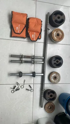Kit Halteres Peso Academia Barra Anilha - ACEITO PROPOSTAS