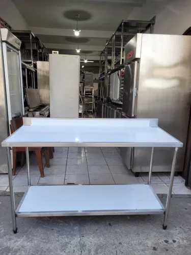 MESA INOX COM PANELEIRO LISO 
