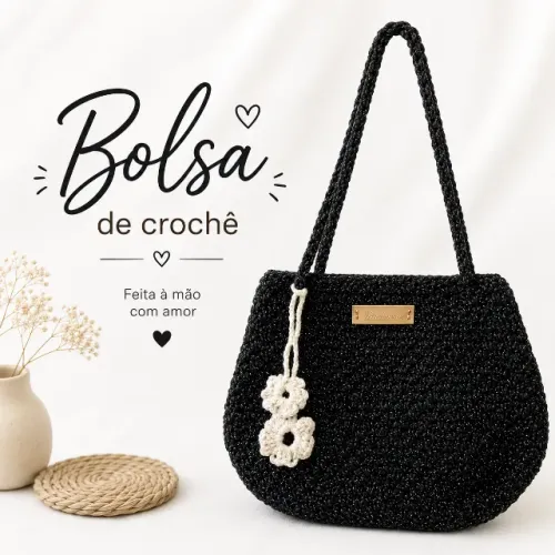 Bolsa de crochê artesanal. Leia a descrição.