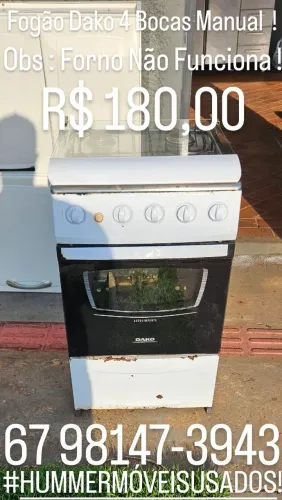 Vende - Se Fogão Dako 4 Bocas Manual obs : Forno Não Funciona !