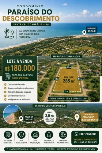 Lote terreno Santa Cruz Cabrália