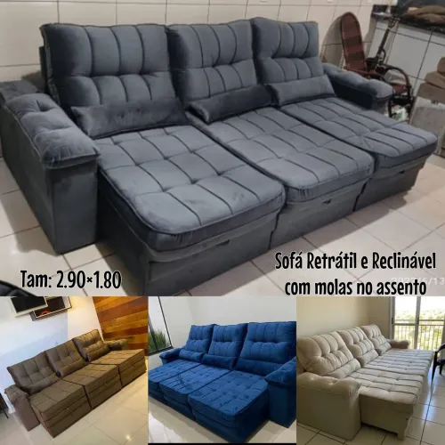 Sofá retrátil e reclinável Modular, 3 módulos! Lançamento.