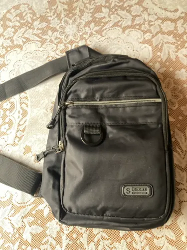 Mochila de ombro preta bolsa