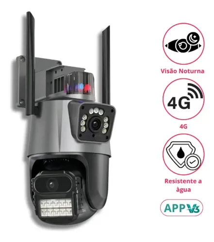 Camera 2 lentes speed dome com sirene