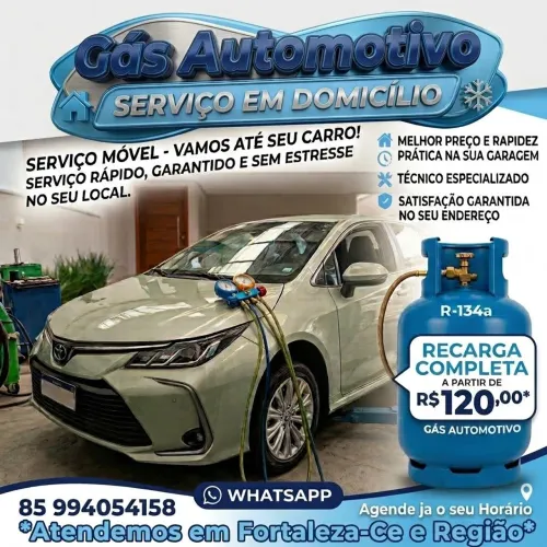 Recarga de gás ar condicionado automotivo 