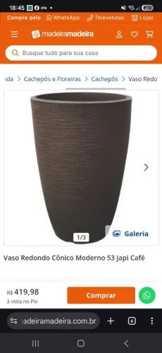 Vaso de plantas gigante marrom - Japi