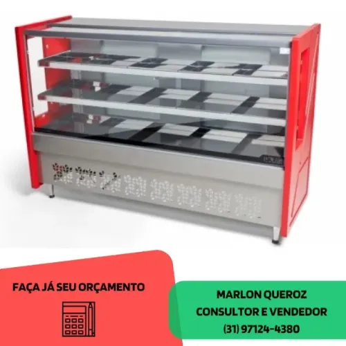 Balcão de Açougue Avícola 1,75M Vermelho Polar