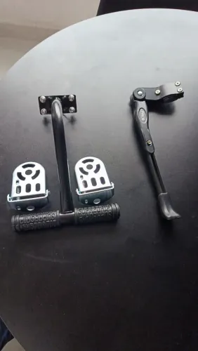 Kit guidão + apoio para os pés, para passageiro de bicicleta e pezinho de descanso da bike