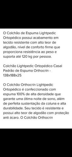 Colchão casal orthocrin 