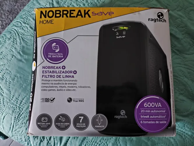 Nobreak 600va Ragtech Save Home 6 tomadas (Sem Bateria)
