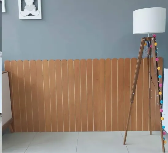 Painel Parede Frisado (NOVO) MDF Topo Arredondado Largura  2,25 MT Altura 1,09 MT