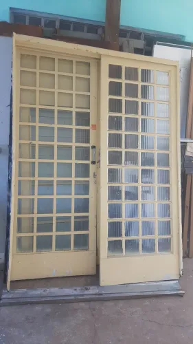Porta de correr 2 folhas 1,60x2,13 completa