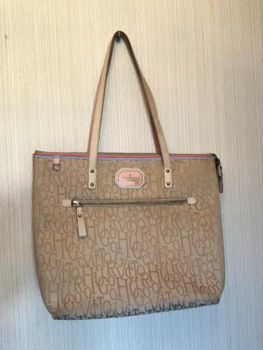 Bolsa Victor Hugo tote bege