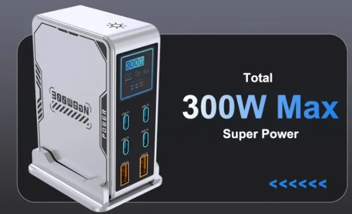 Carregador Turbo 300W, Notebooks, Smartphones...