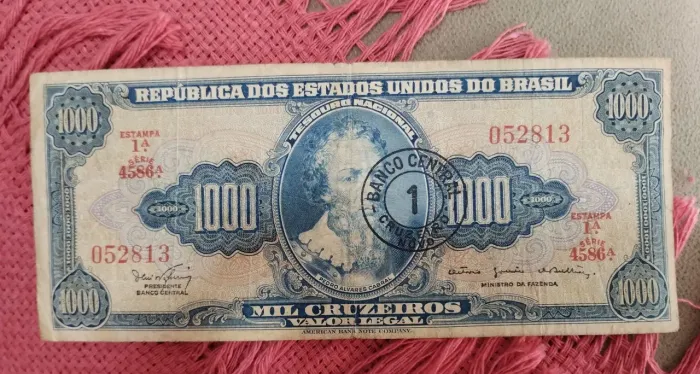Cédula Antiga de 1.000 Cruzeiros - Pedro Álvares Cabral