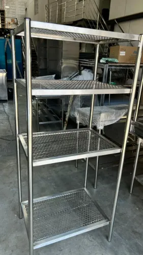 Estante Inox 1,10m Organização para Estoque e Produção