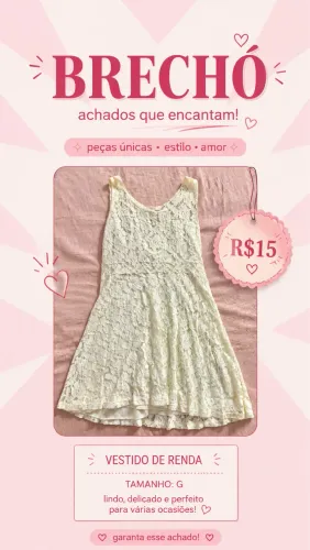 BRECHÓ - Vestido branco renda