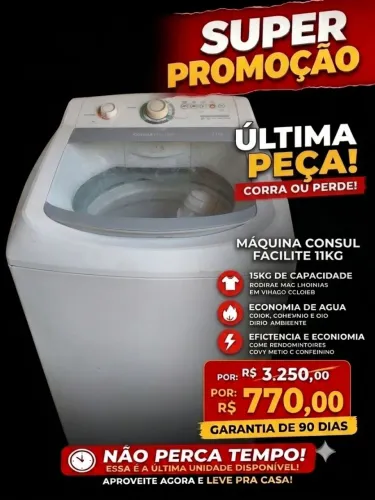 VENDE-SE MÁQUINA DE LAVAR ROUPA CÔNSUL.11 KG 