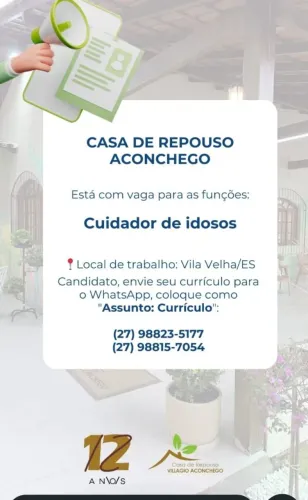 VAGA PARA CUIDADOR DE IDOSOS
