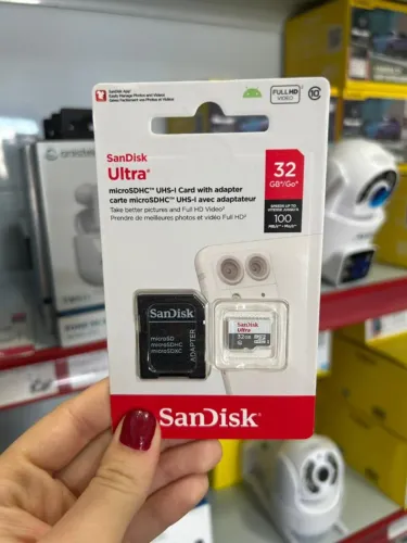 Cartão de Memória Sandisk 32GB Gravação celular câmeras